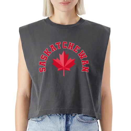 Saskatchewan with maple leaf - Washed Women´s Muscle Tank Top