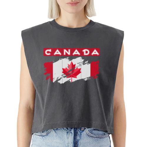 Canada, Inspired by the Canadian flag - Washed Women´s Muscle Tank Top