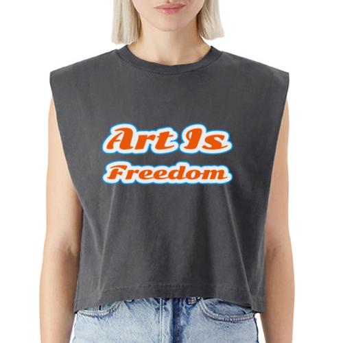 Art Is Freedom — Creative Expression Script - Washed Women´s Muscle Tank Top
