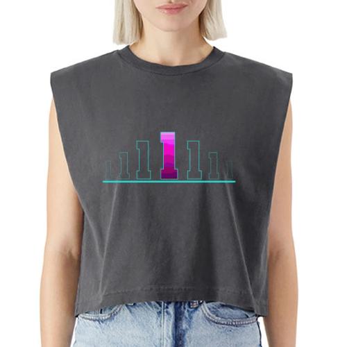 Number 1 in Magenta: Varsity Font - Washed Women´s Muscle Tank Top