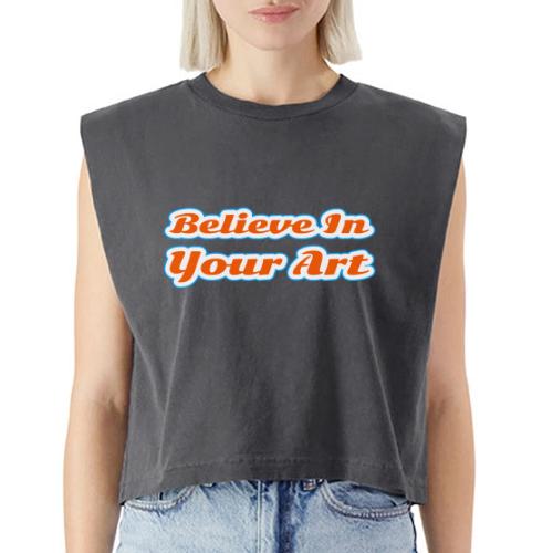 Believe in Your Art — Creative Glow Script - Washed Women´s Muscle Tank Top