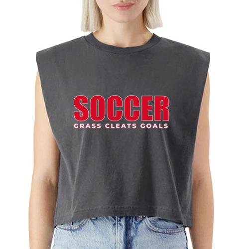 Soccer Grass Cleats Goals Typography Design - Washed Women´s Muscle Tank Top