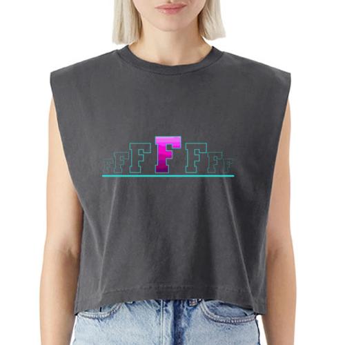Letter F – Capital Varsity Alphabet Monogram - Washed Women´s Muscle Tank Top