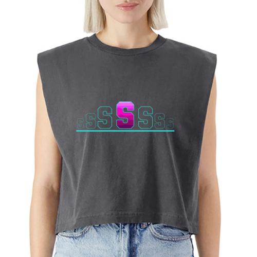 Letter S – Capital Varsity Alphabet Monogram - Washed Women´s Muscle Tank Top