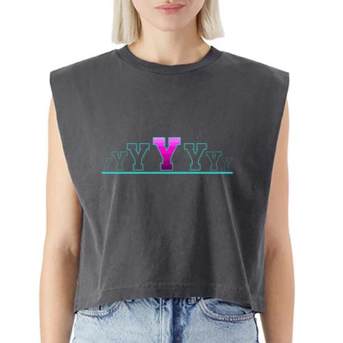 Letter Y – Capital Varsity Alphabet Monogram - Washed Women´s Muscle Tank Top