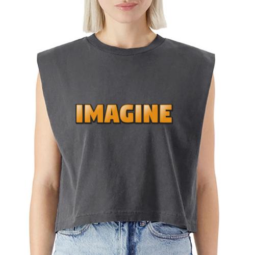 Imagine Word Art – Creative Gradient Design - Washed Women´s Muscle Tank Top