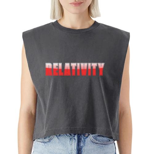 Relativity Science Typography Design - Washed Women´s Muscle Tank Top