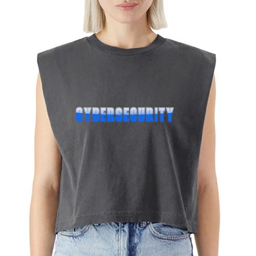 Cybersecurity Word Art Design - Washed Women´s Muscle Tank Top