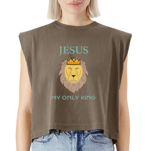 Jesus My Only King Shirt – Lion of Judah - Washed Women´s Muscle Tank Top