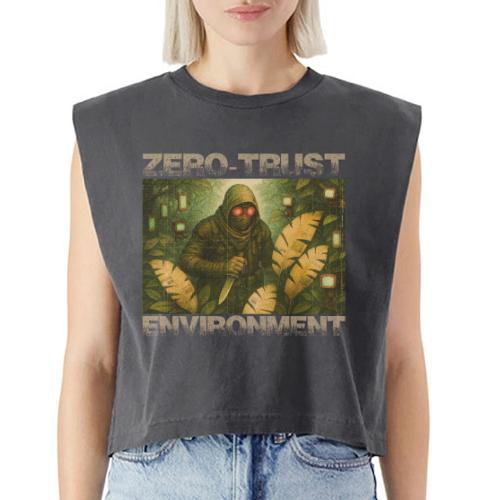 ZERO-TRUST (light lettering) - Washed Women´s Muscle Tank Top