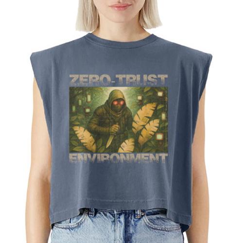 ZERO-TRUST (light lettering) - Washed Women´s Muscle Tank Top