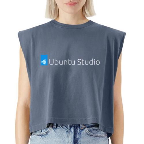 Ubuntu Studio Logo 2022 - White - Washed Women´s Muscle Tank Top