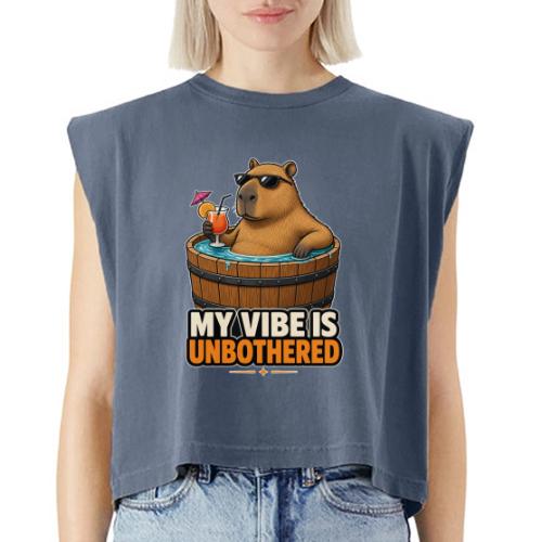 Unbothered Beaver in Wooden Tub - Washed Women´s Muscle Tank Top