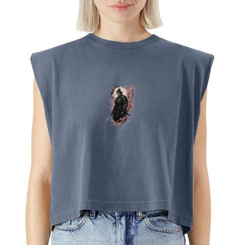 Samurai cherry blossoms - Washed Women´s Muscle Tank Top