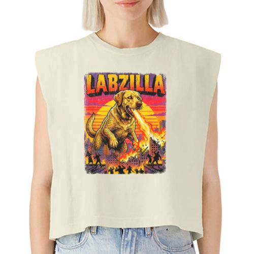 Labzilla Giant Yellow Labrador Monster Tee - Washed Women´s Muscle Tank Top