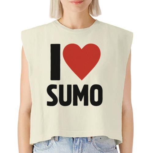 I Love Sumo – Bold Minimalist Sumo Wrestling Fan - Washed Women´s Muscle Tank Top