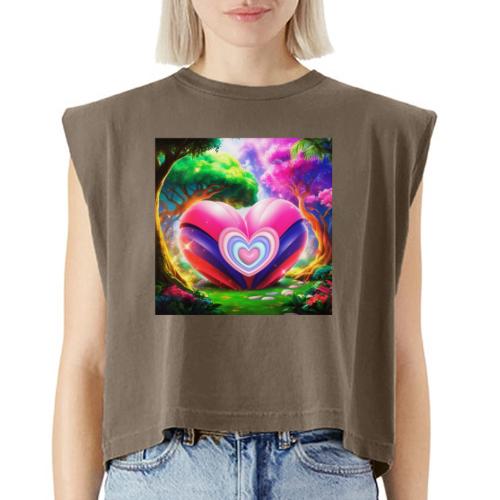 Double heart, fantasy, landscapes enjoy the magic - Washed Women´s Muscle Tank Top