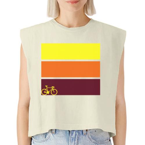 tricolor with bicycle - Washed Women´s Muscle Tank Top