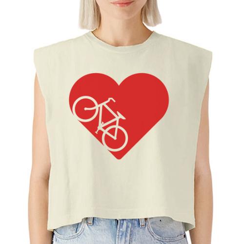 Bike in heart - Washed Women´s Muscle Tank Top