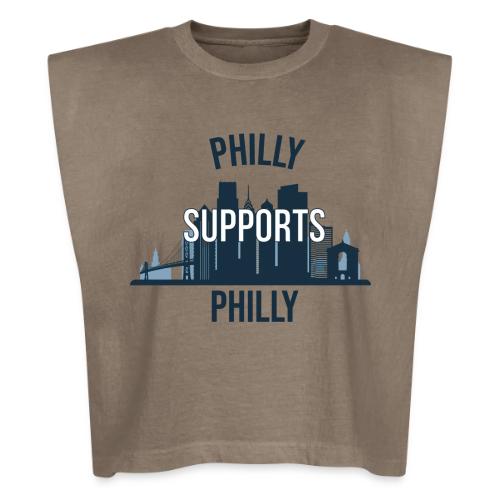 Philly Supports Philly skyline blue transparentbg - Washed Women´s Muscle Tank Top