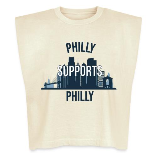 Philly Supports Philly skyline blue transparentbg - Washed Women´s Muscle Tank Top