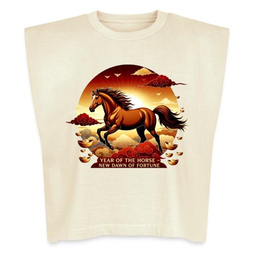 Year of the Horse Sunrise T Shirt, Lunar New Year - Washed Women´s Muscle Tank Top