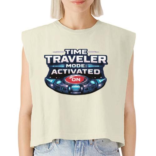 Time Traveler Mode – Futuristic Neon Sci-Fi Tee - Washed Women´s Muscle Tank Top