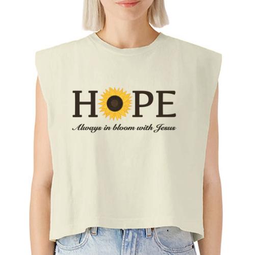 Hope Always in Bloom with Jesus Shirt – Christian - Washed Women´s Muscle Tank Top