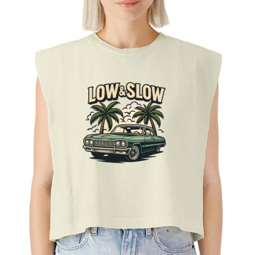 Classic Lowrider Car | Low & Slow Retro T-Shirt - Washed Women´s Muscle Tank Top