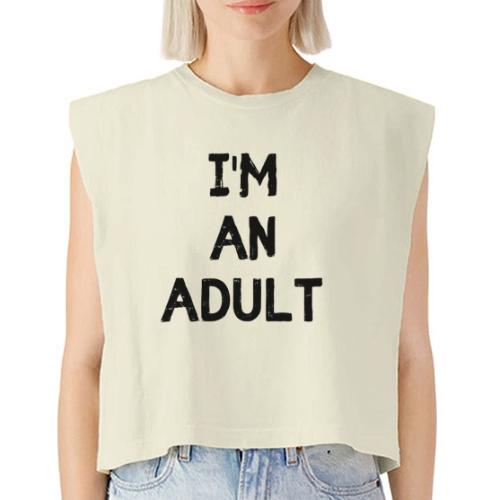 I'M AN ADULT t-shirt - Washed Women´s Muscle Tank Top