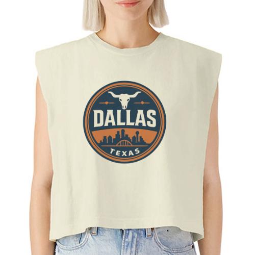 Vintage Dallas Texas Western Skyline Retro Cowboy - Washed Women´s Muscle Tank Top
