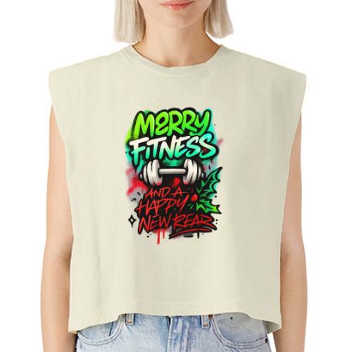 Merry Fitness Christmas Gym Humor - Washed Women´s Muscle Tank Top