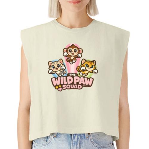 Wild Paw Squad Cute Animal Friends - Washed Women´s Muscle Tank Top