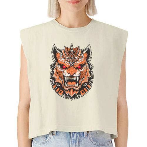 Tribal Demon Wolf Mask - Washed Women´s Muscle Tank Top