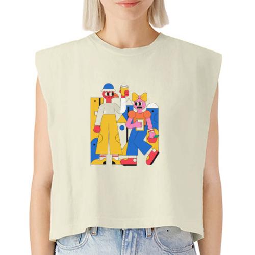 Bold Geometric Duo Pop Art - Washed Women´s Muscle Tank Top