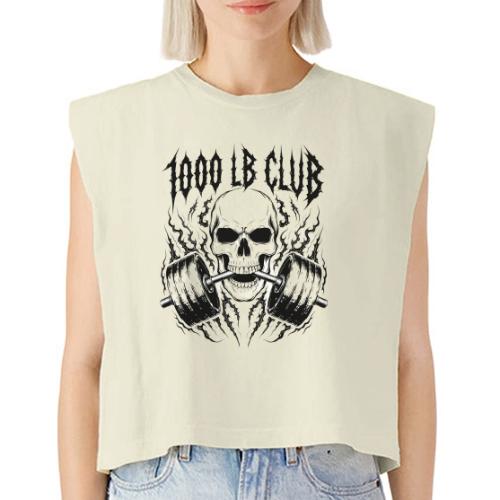 1000 LB Club Skull Barbell Powerlif - Washed Women´s Muscle Tank Top