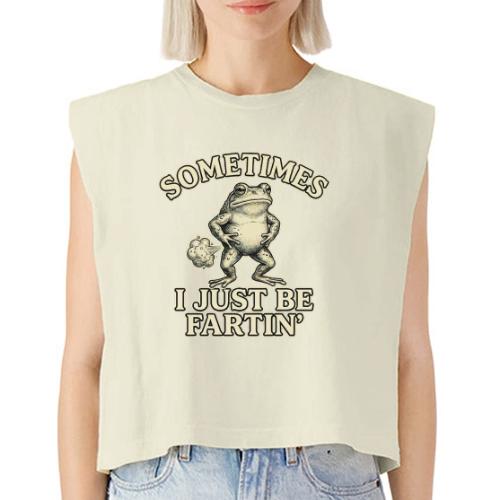 Sometimes I Just Be Fartin Funny Frog Shirt - Washed Women´s Muscle Tank Top