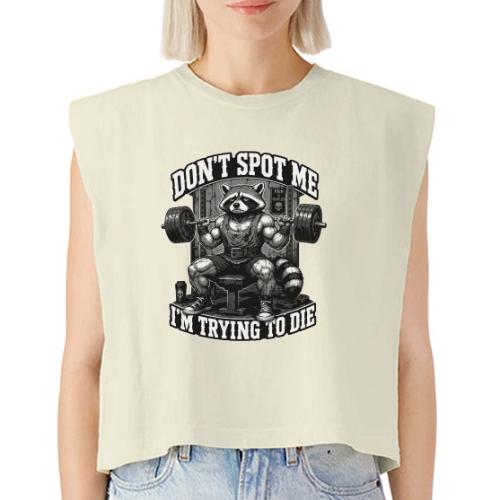 Raccoon Lifter Don’t Spot Me - Washed Women´s Muscle Tank Top
