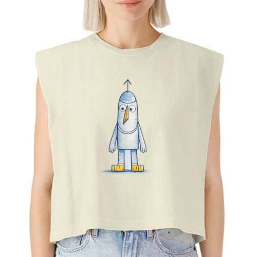 Funny Doodle Bird Character - Washed Women´s Muscle Tank Top