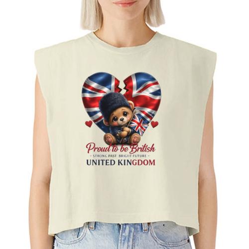 Proud to Be British Teddy Bear UK Patriot Gift - Washed Women´s Muscle Tank Top