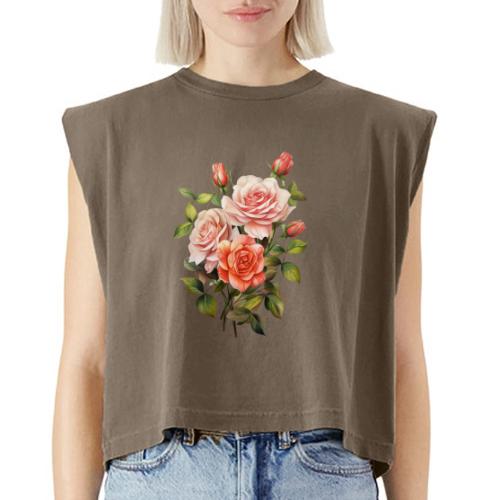 Pink Roses - Washed Women´s Muscle Tank Top