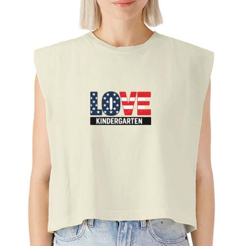 Love Kindergarten Patriotic Graduation - Washed Women´s Muscle Tank Top
