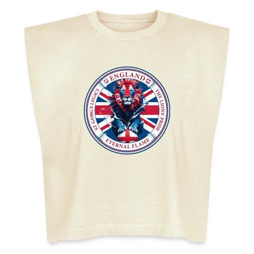 England Lion Emblem T Shirt, Flag Pride Gift - Washed Women´s Muscle Tank Top