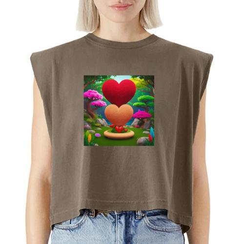 Double Heart, fantasy, nature and fantasy - Washed Women´s Muscle Tank Top