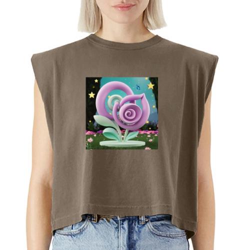 Lila Bloom | Double Floral Eco-Inspired Art - Washed Women´s Muscle Tank Top