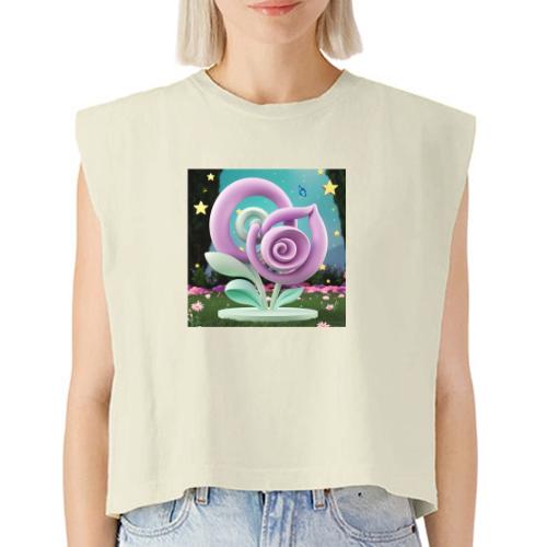 Lila Bloom | Double Floral Eco-Inspired Art - Washed Women´s Muscle Tank Top