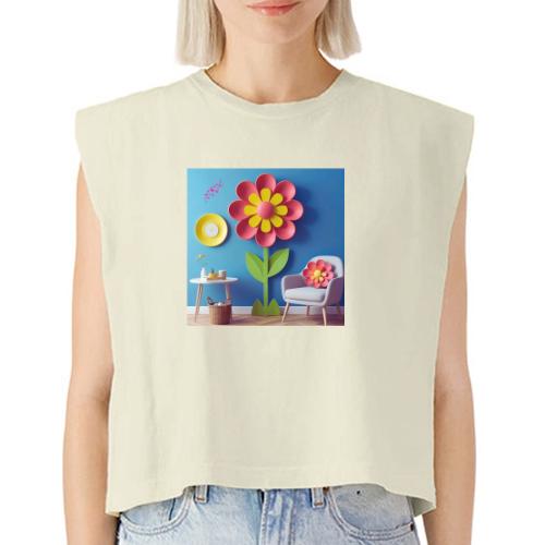 Flower design and harmony of environmental well-be - Washed Women´s Muscle Tank Top