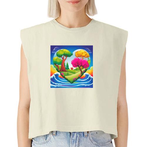 Heart, fantasy, landscapes, nature, fantasy - Washed Women´s Muscle Tank Top