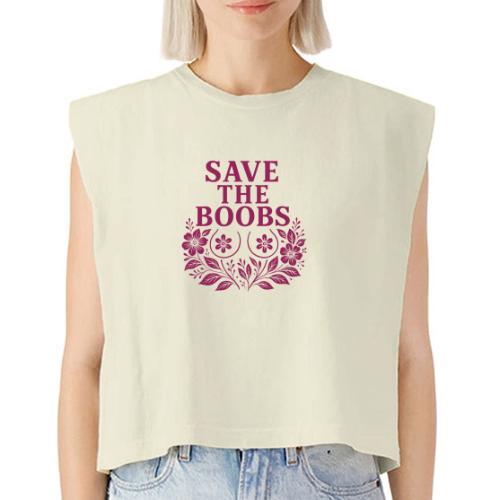 Save the boobs floral - Washed Women´s Muscle Tank Top