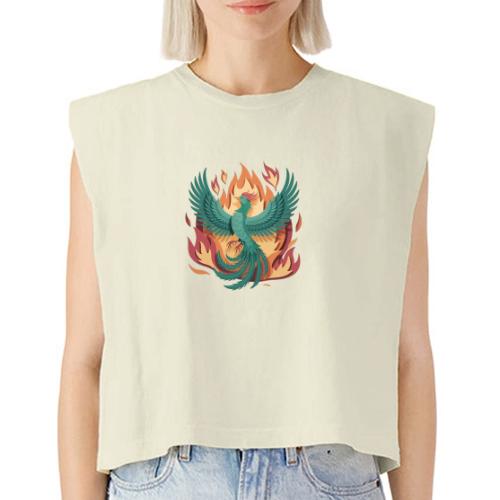 Phoenix Rising Mythical Fire Bird Fantasy Design - Washed Women´s Muscle Tank Top
